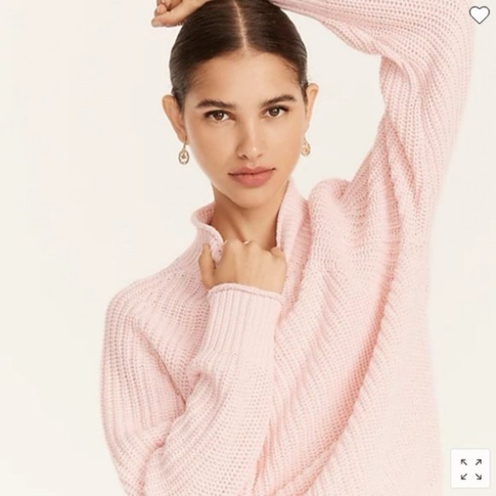 J.Crew Textured Knit Mock-Neck Sweater – XS – Soft Pink. 100% cotton
